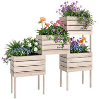 HOCHBEET, Blumenkasten, wetterbeständig, Massivholz, 50x30x60cm, Natur - Multicolor, Holzwerkstoff (50/60/30cm) - FORIOUS