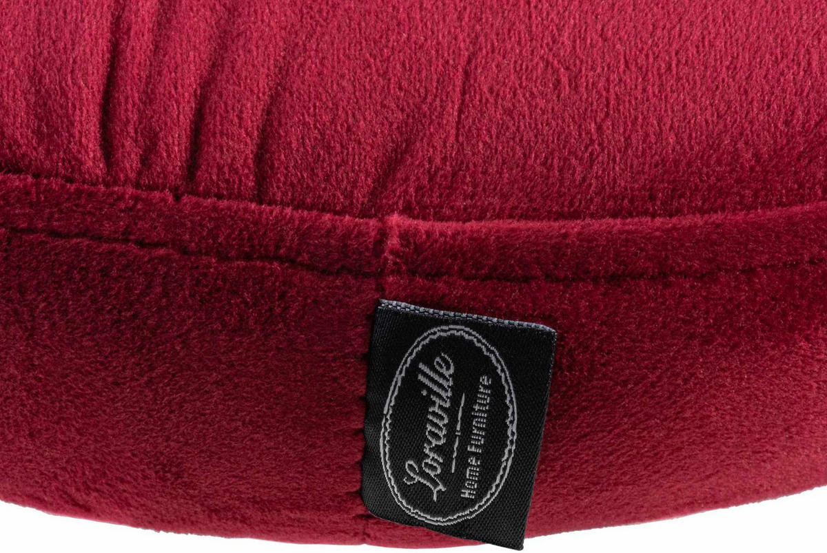 BARHOCKER Samt rot - Rot/Weiß, Textil/Metall (38.5/60/38.5cm) - CLP