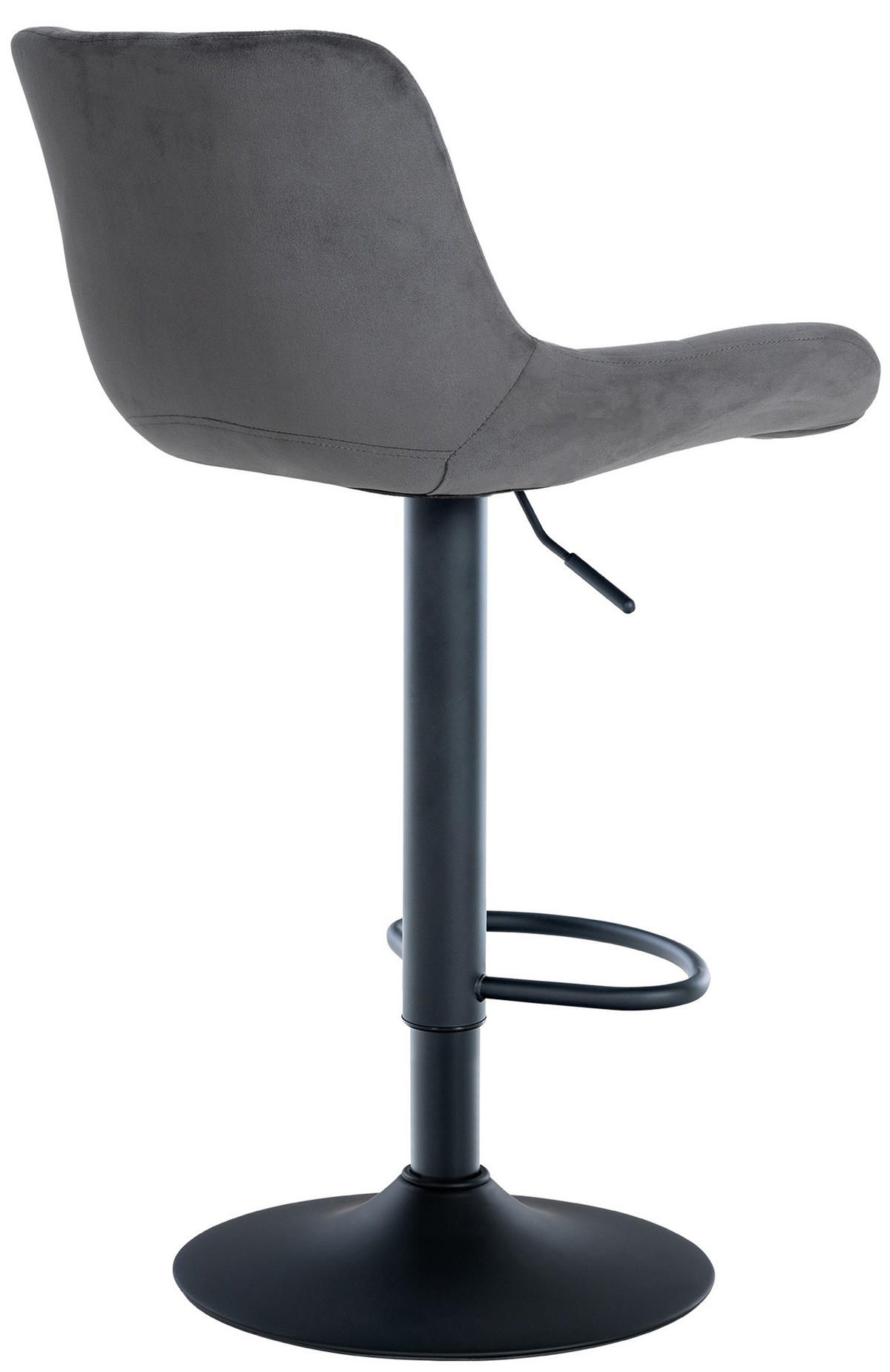 BARHOCKER Tower Samt dunkelgrau - Schwarz/Grau, Textil/Metall (48/105/54cm) - TPFLiving