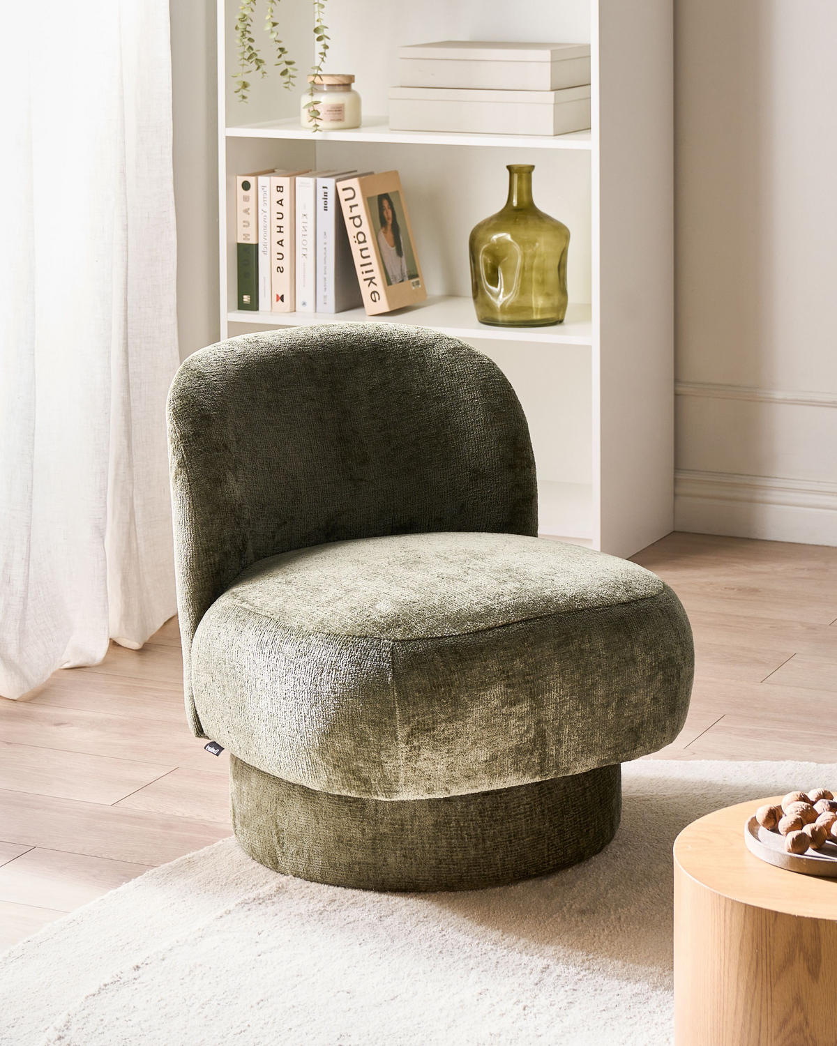 DREHSESSEL Grün Aylo - Grün, Textil (60/65/70cm) - Beliani