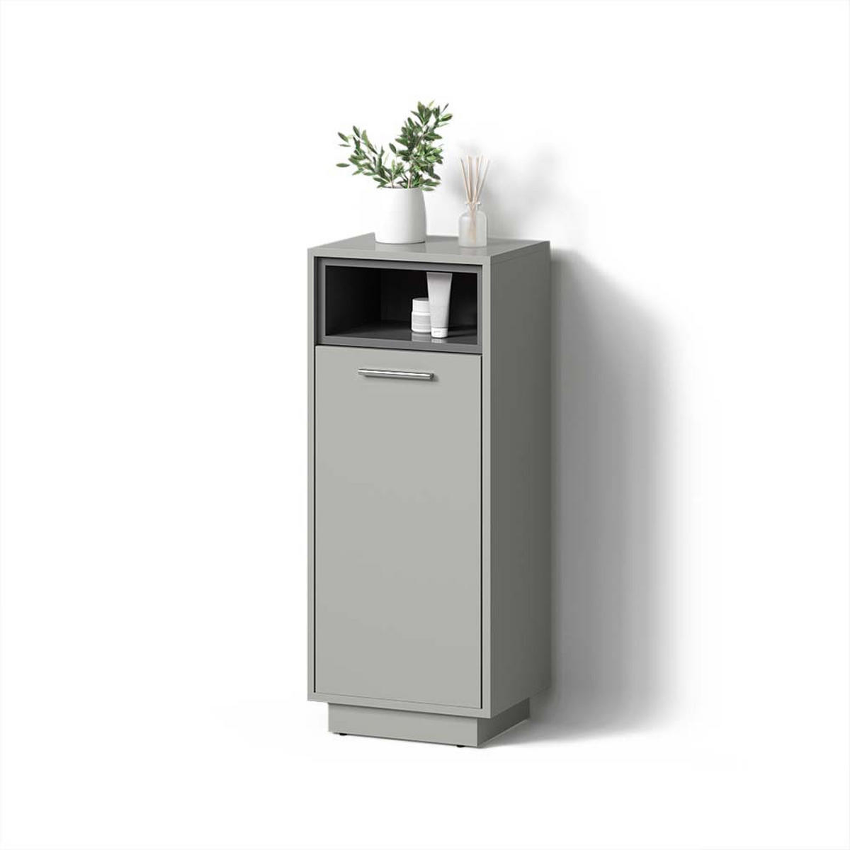 MIDISCHRANK Temo Grau 38 x 93 cm - Grau, Holzwerkstoff (38/93/30cm) - Livinity®