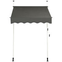 KLEMMMARKISE Grau - Grau, Metall (150/300/125cm) - COSTWAY