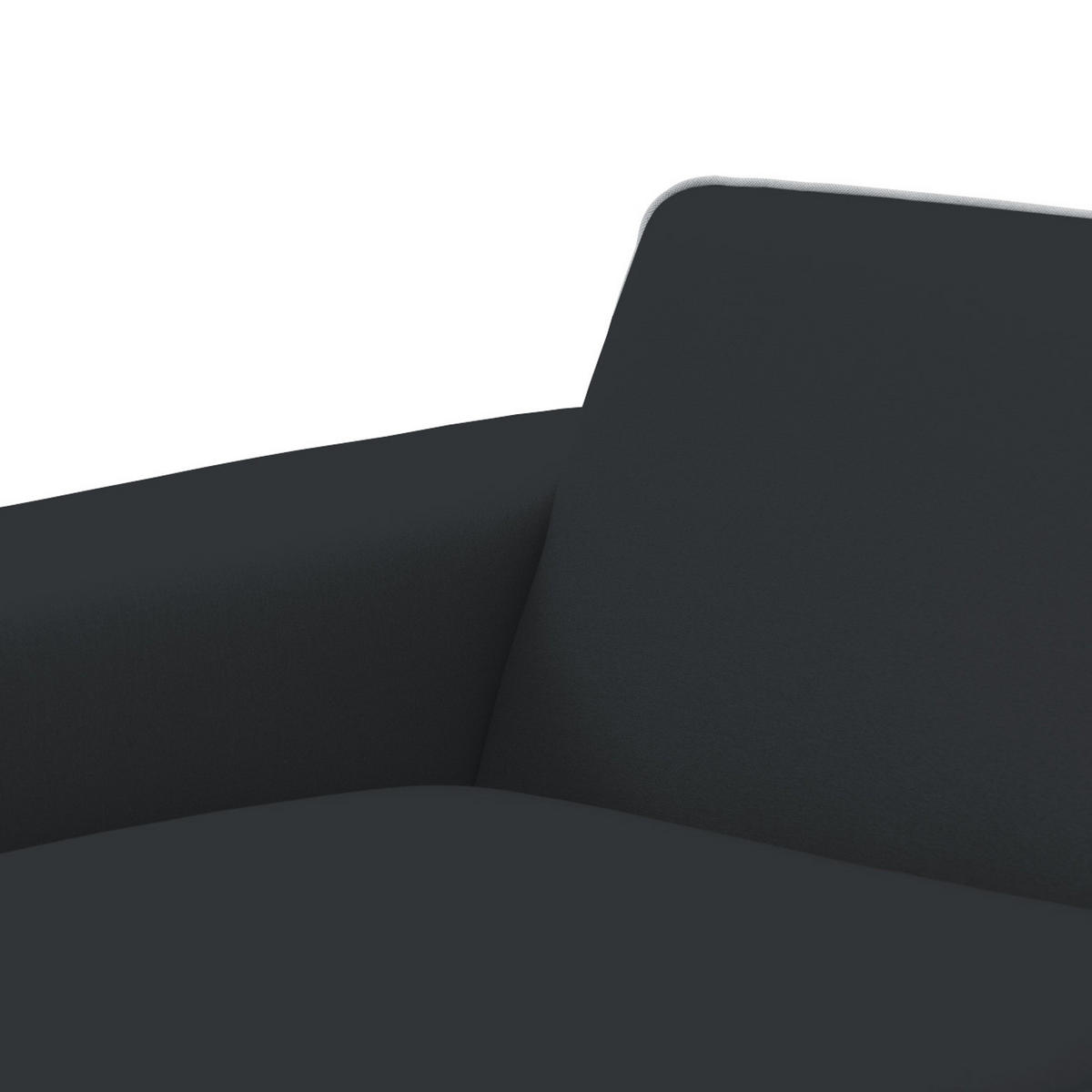 ECKSOFA mit Longchair - Webstoff - Anthrazit/Schwarz, Textil/Metall (285/168cm) - home24