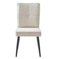 STUHL 2er-Set mit Metallbeinen Chenille Cremeweiß - Weiß, Metall (41/90.5/44cm) - Meubliv
