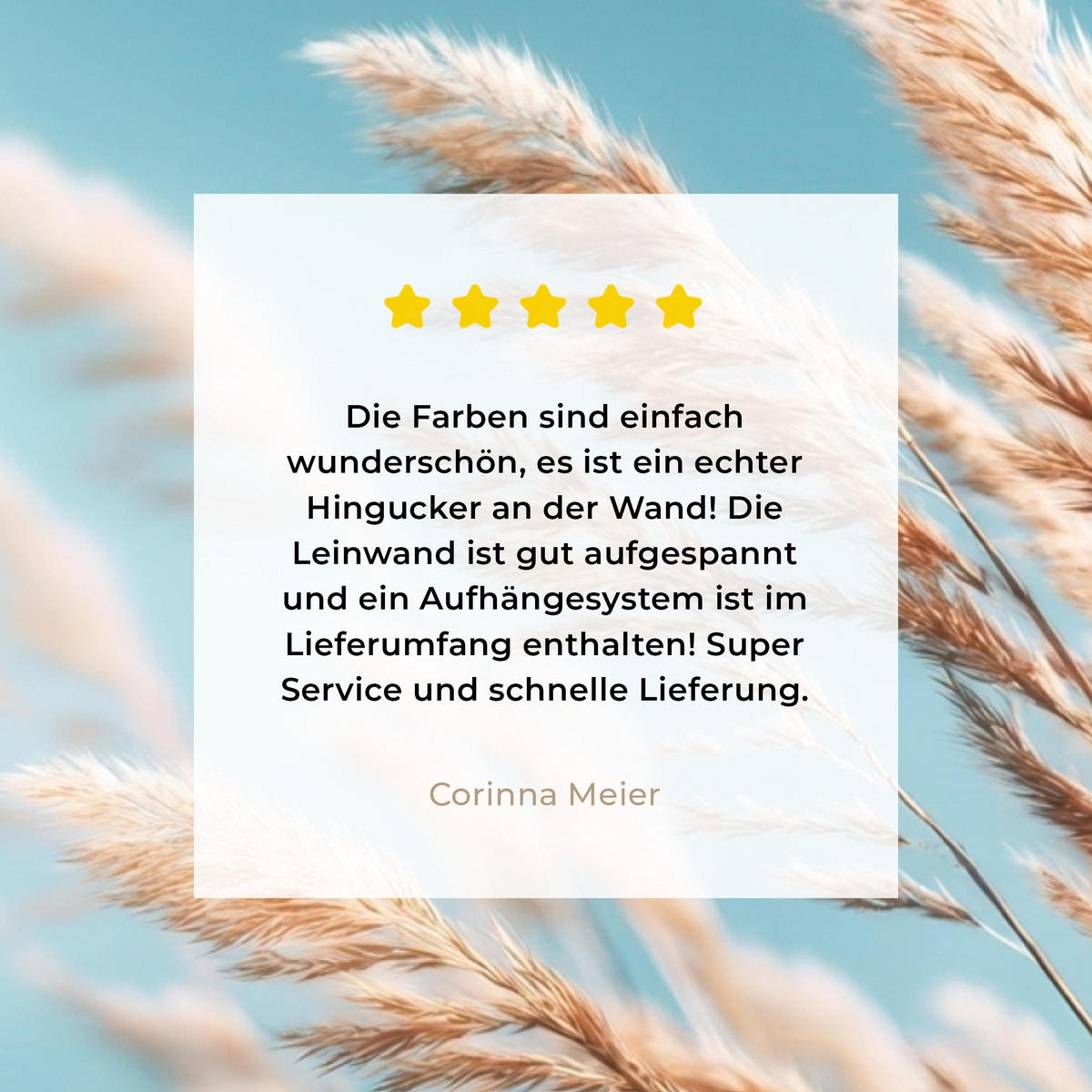 LEINWANDBILD Ziergras - Wind - Hellbraun Wandbilder 80x60 cm - Hellblau, Textil (80/60cm) - MuchoWow