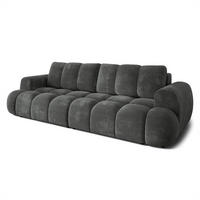 BETTSOFA DAFNE Grau Chenille-Stoff mit Schlaffunktion - Grau, Textil (300/88/113cm) - MASSENO