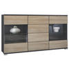 SIDEBOARD Bari Eiche sägerau - Eiche San Remo, Holzwerkstoff (138.5/75.5/35cm) - Vladon