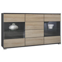 SIDEBOARD Bari Eiche sägerau - Eiche San Remo, Holzwerkstoff (138.5/75.5/35cm) - Vladon