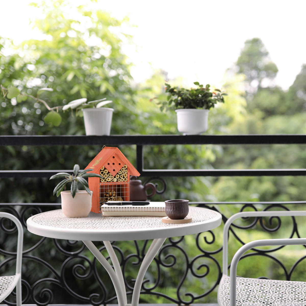 INSEKTENHOTEL - Orange, Holz (17.5/21/9cm) - Relaxdays