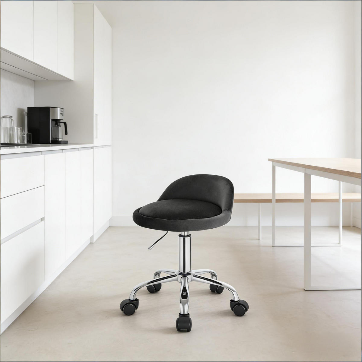 BÜROHOCKER DE-40891 mit niedriger Rückenlehne höhenverstellbar Dunkelgrau - Dunkelgrau, Metall (30/65.5/30cm) - ComfortXL