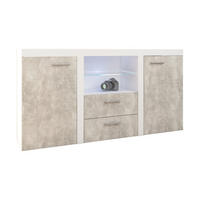 SIDEBOARD RITMO 156x40x82 cm mit 2 Schubladen und 2 Türen Weiß - Weiß, Holzwerkstoff (156/82/40cm) - MASSENO