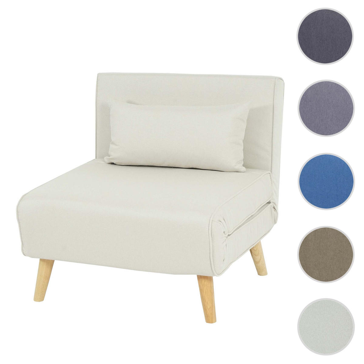 SCHLAFSESSEL Cremeweiß - Weiß, Textil (75/77/70cm) - MCW