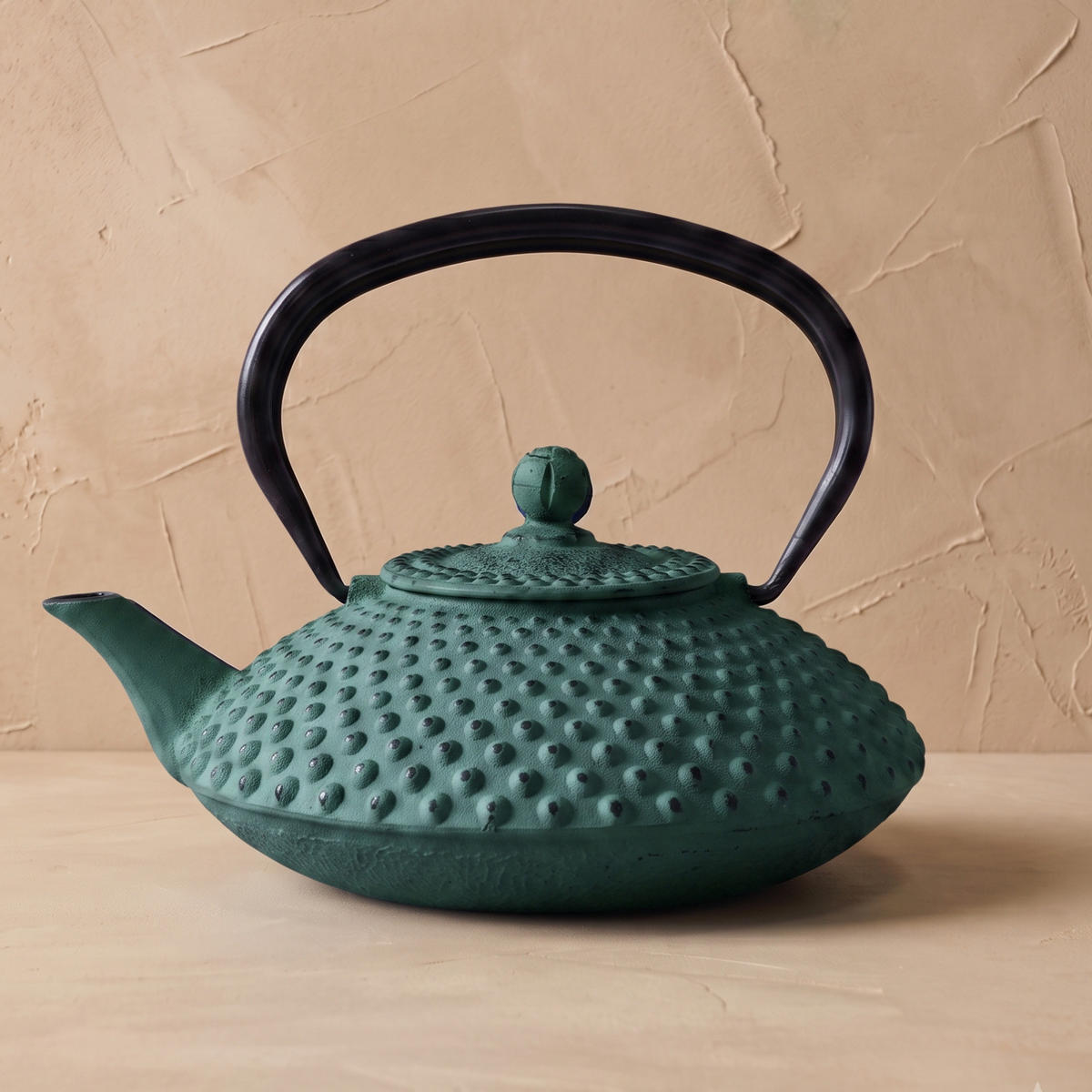 TEEKESSEL Gusseisen mit Sieb Tsuko Grün 1,25 l 20/20/16,5 cm - Grün, Metall (20/20cm) - AROMELIO