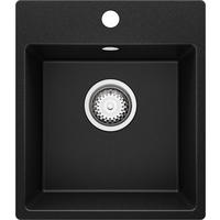 SPÜLBECKEN Riga Easy, 2-er set Schwarz 38/44 cm 1 Becken + Ablauf-Set ab 40er Unterschrank - Chromfarben/Schwarz, Kunststoff (38/19/44cm) - Primagran