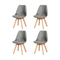 ESSZIMMERSTUHL 4er Set Samt Dunkelgrau Buche Massivholzbeine - Anthrazit, Textil (47.5/82/41cm)