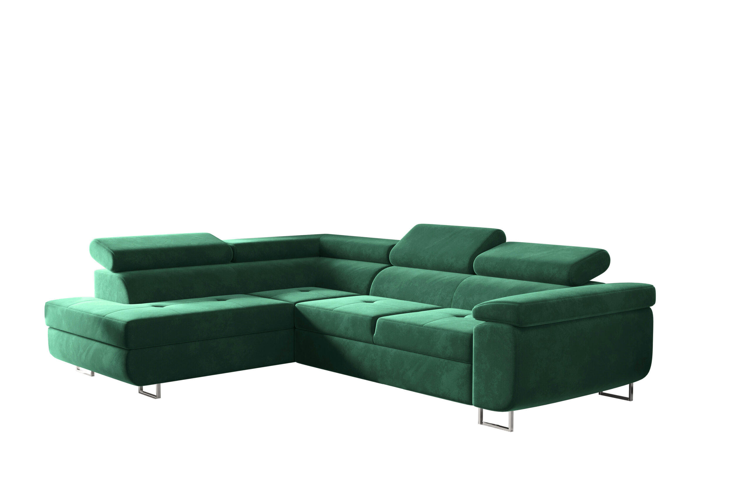 ECKSOFA mit Schlaffunktion und Bettkasten ATOM Grün Links - Grün, Holz/Textil (202/275cm) - Kaiser Möbel