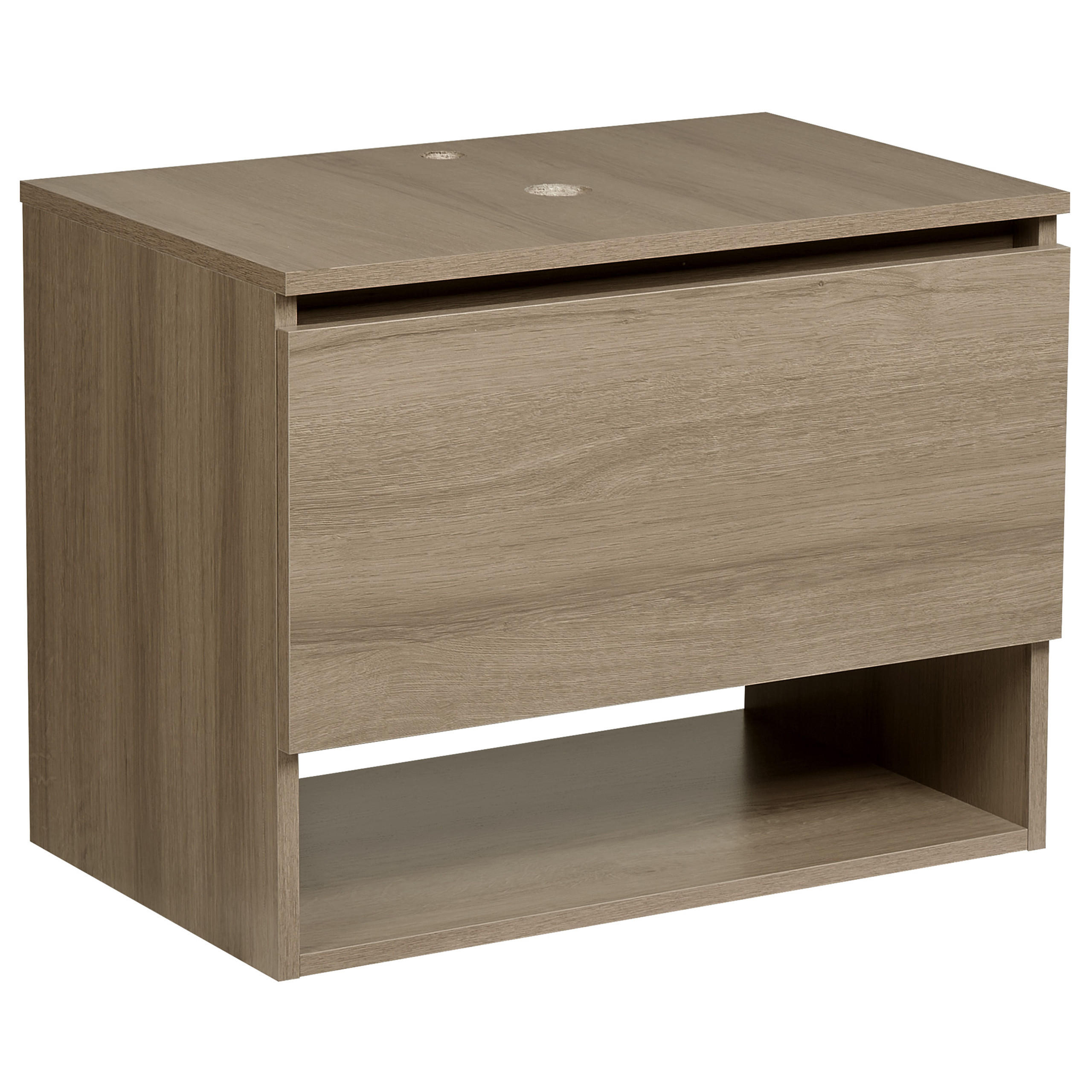 WASCHBECKENUNTERSCHRANK wandmontiertk 60 cm Hellbraun Natal - Hellbraun, Holzwerkstoff (60/47/39cm) - Beliani