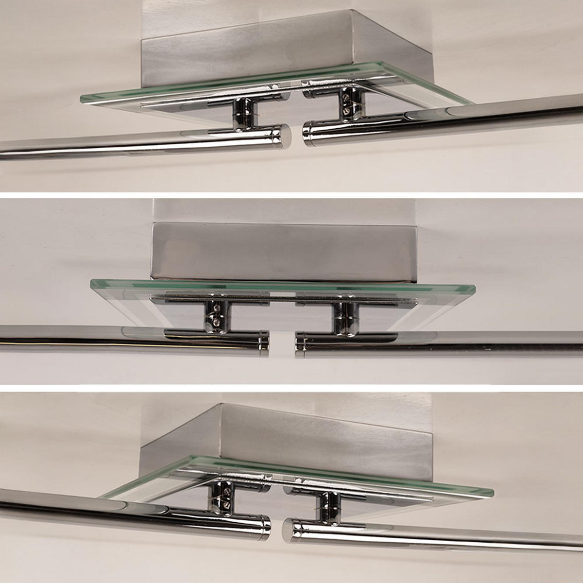 LED DECKENLEUCHTE Frost Silber Metall Glas - Silberfarben, Glas (110/15/18cm)