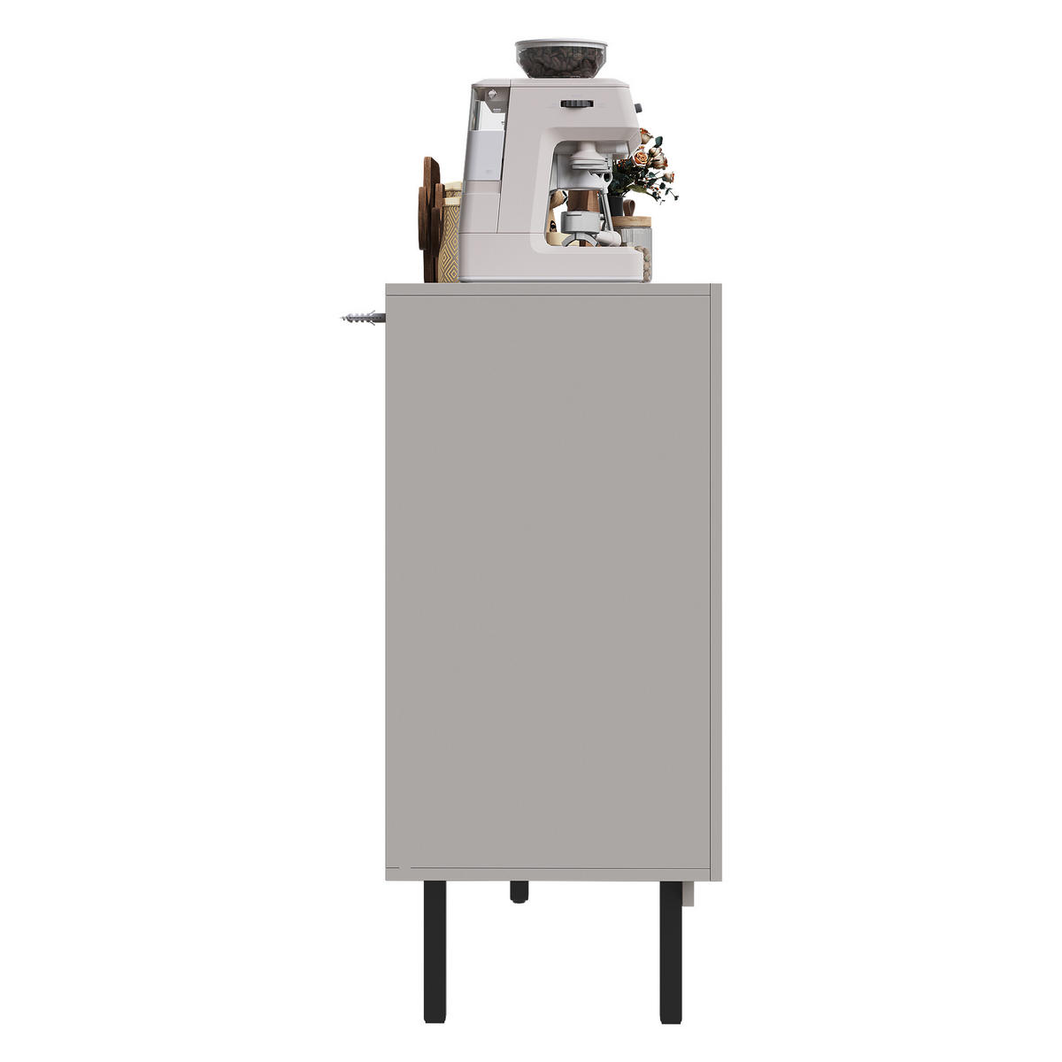 SIDEBOARD mit 4 Türen und verstellbaren Regalen, 140/38.5/82.5cm - Grau, Holzwerkstoff (140/82.5/38.5cm) - Urban Meuble