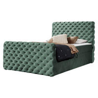BOXBETT Chesterfield Lux - Grün, Holz (140/200cm) - MIRJAN24
