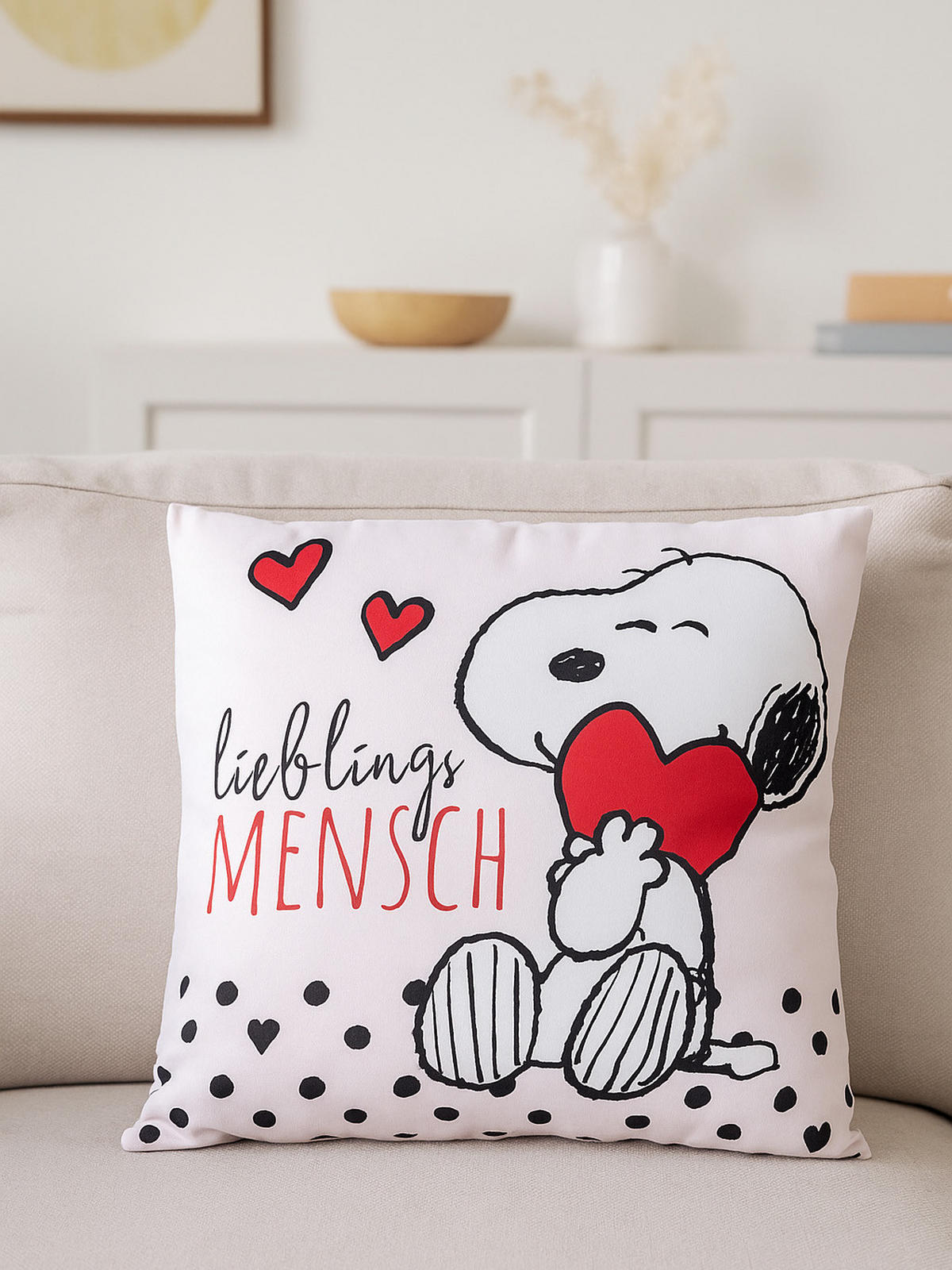 ZIERKISSEN The Peanuts Snoopy Lieblingsmensch 30 x 30 cm - Multicolor, Textil (30/30/10cm) - United Labels