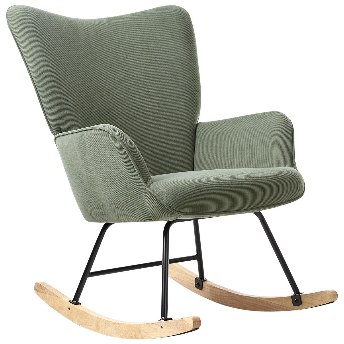 SCHAUKELSESSEL Cord Dunkelgrün Arset - Grün, Textil (71/104/83cm) - Beliani