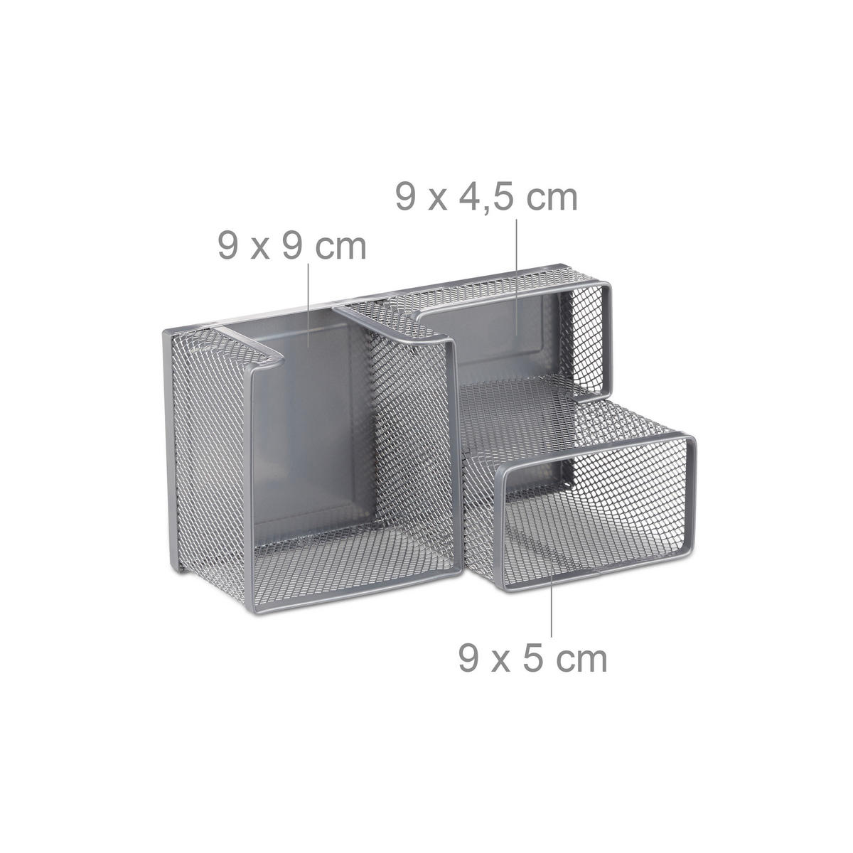 STIFTEHALTER - Silberfarben, Metall (9.5/18.5/10cm) - Relaxdays