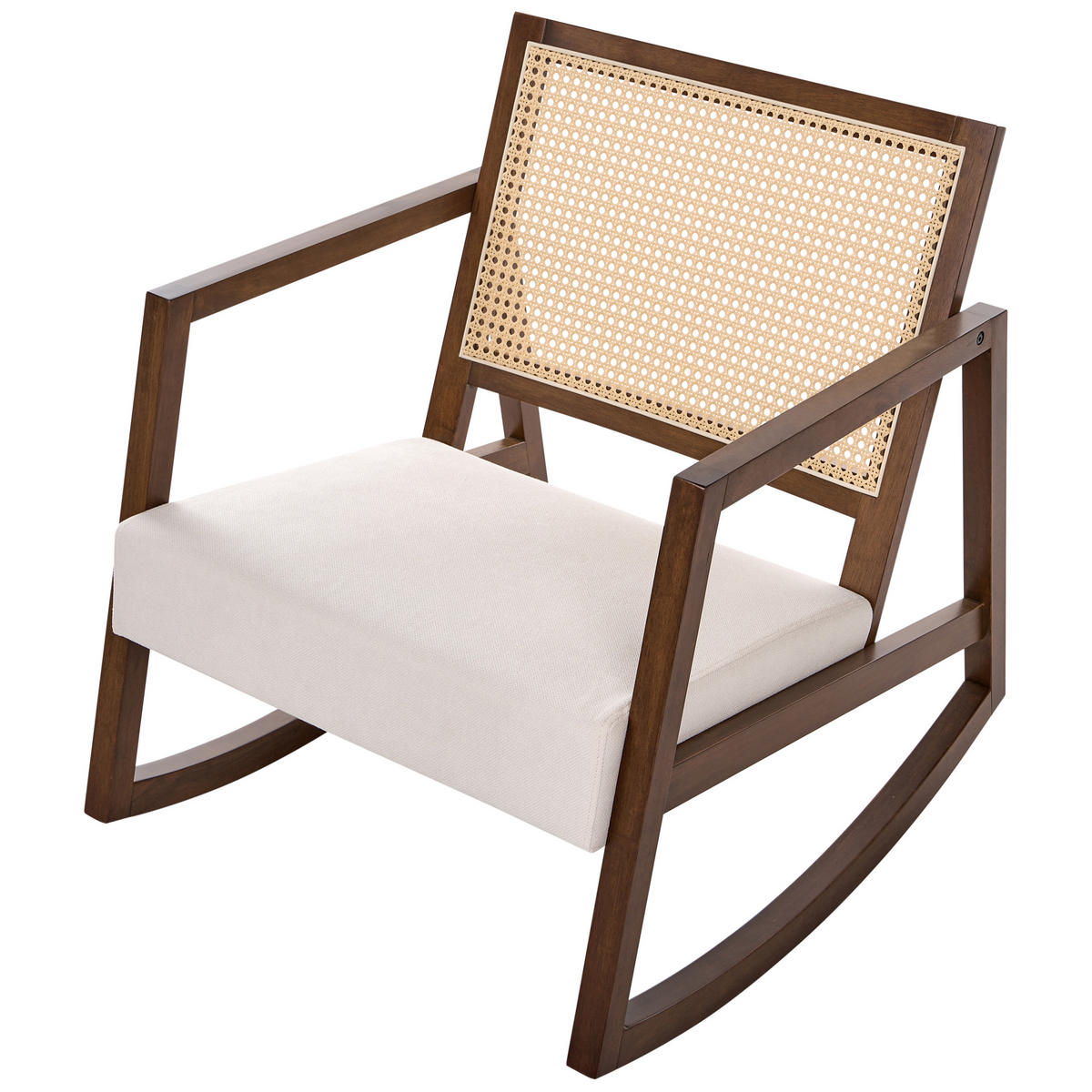 HOUPACÍ KŘESLO Dřevo Hnědé/Světle béžové Leidy - hnědá/béžová, textil (66/75/76cm) - Beliani