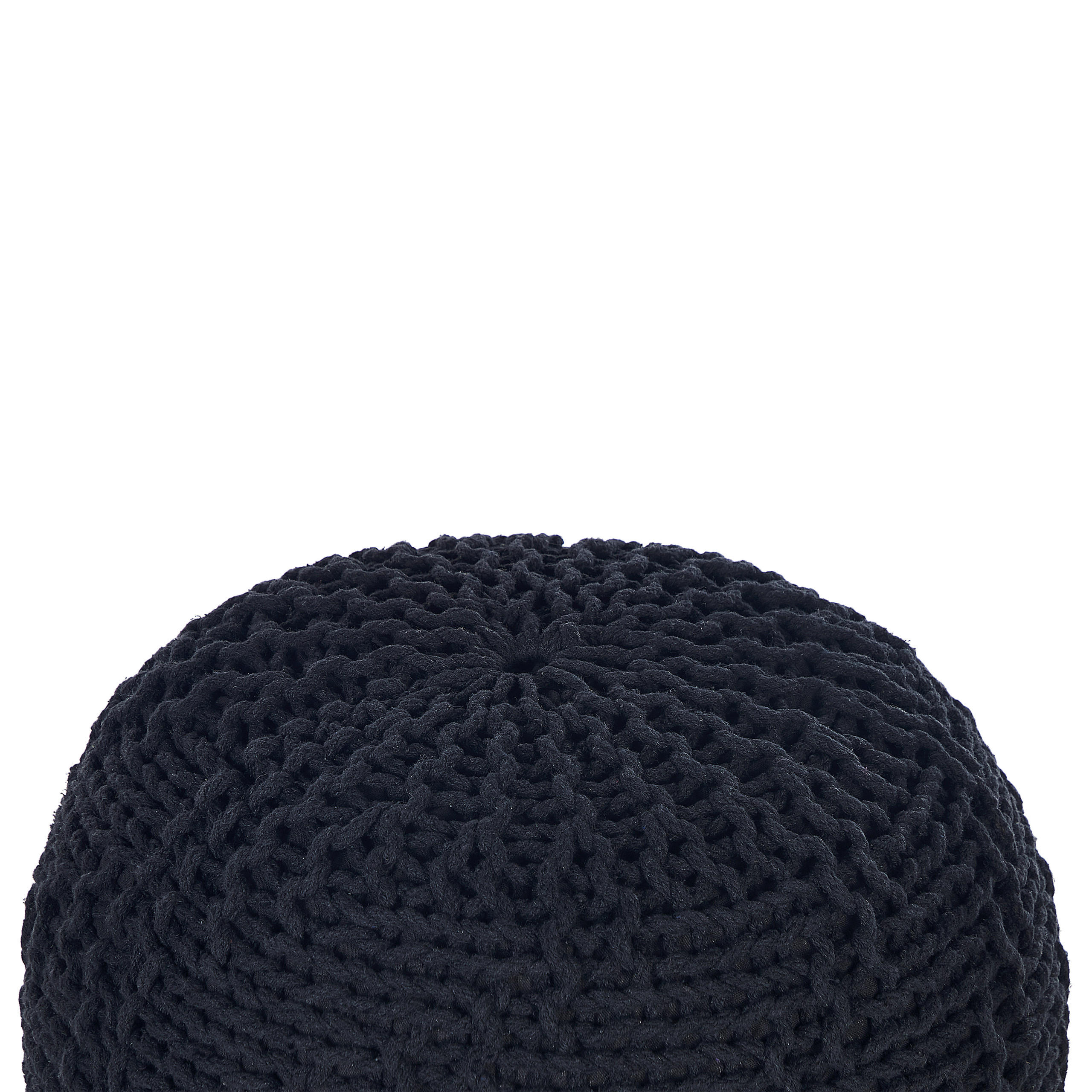 POUF Priene 50/50/35 cm - Schwarz, Naturmaterialen/Textil (50/35/50cm) - Beliani