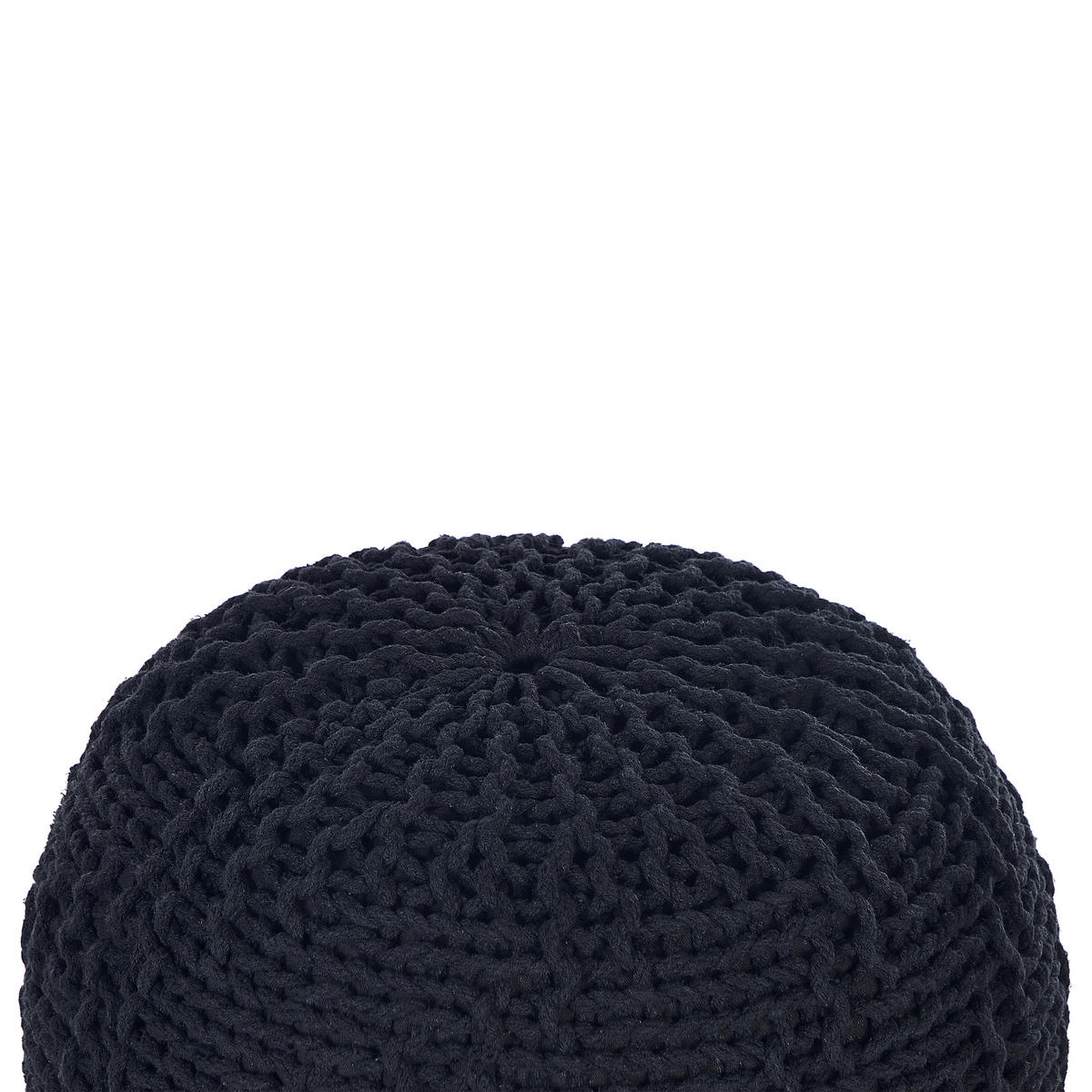 POUF Priene 50/50/35 cm - Schwarz, Naturmaterialen/Textil (50/35/50cm) - Beliani