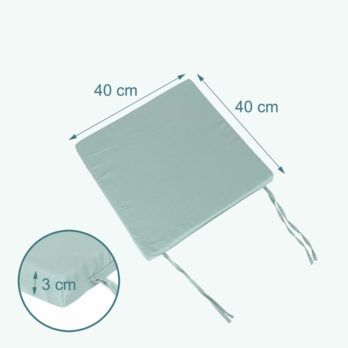 4XSTUHLKISSEN - Grün, Textil (40/40/3cm) - Relaxdays