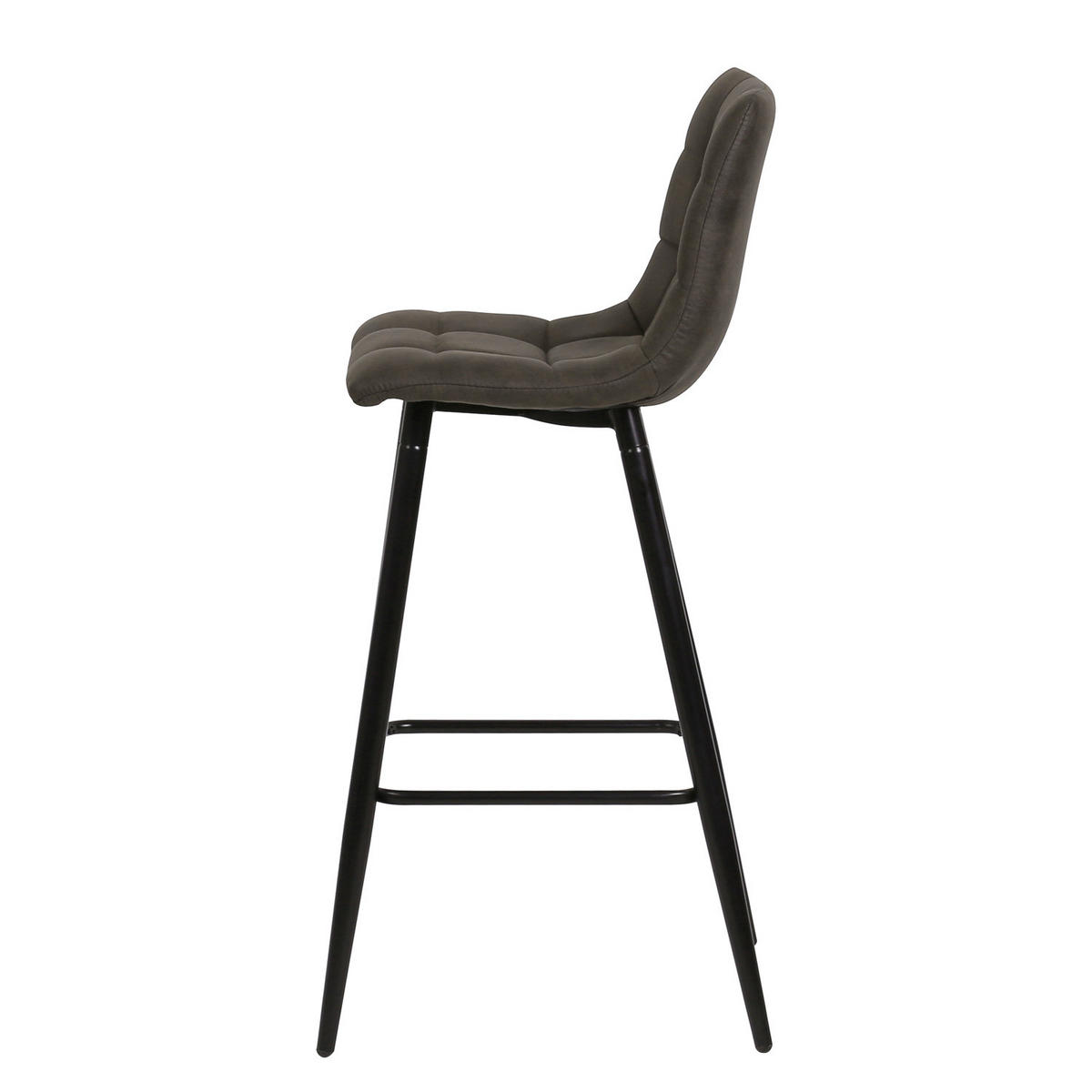 BARSTUHL - 2er-Set - Microfaser / Stahl - Schwarz - Anthrazit, Textil/Metall (43/104/52cm) - home24