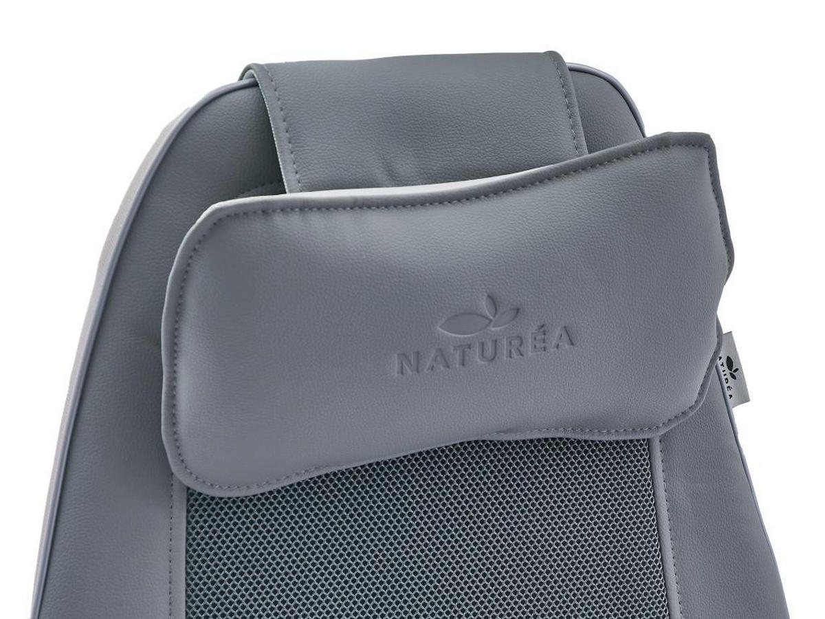 SHIATSU-MASSAGESITZAUFLAGE - Kunstleder - Grau - APASIA - Grau, Leder (48/68/44cm) - Vente-Unique