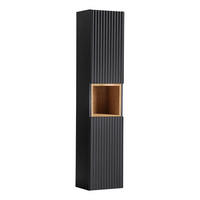 HÄNGESÄULE Riva Schwarz und Holz - Schwarz, Holzwerkstoff (30/140/25cm) - Petits-meubles