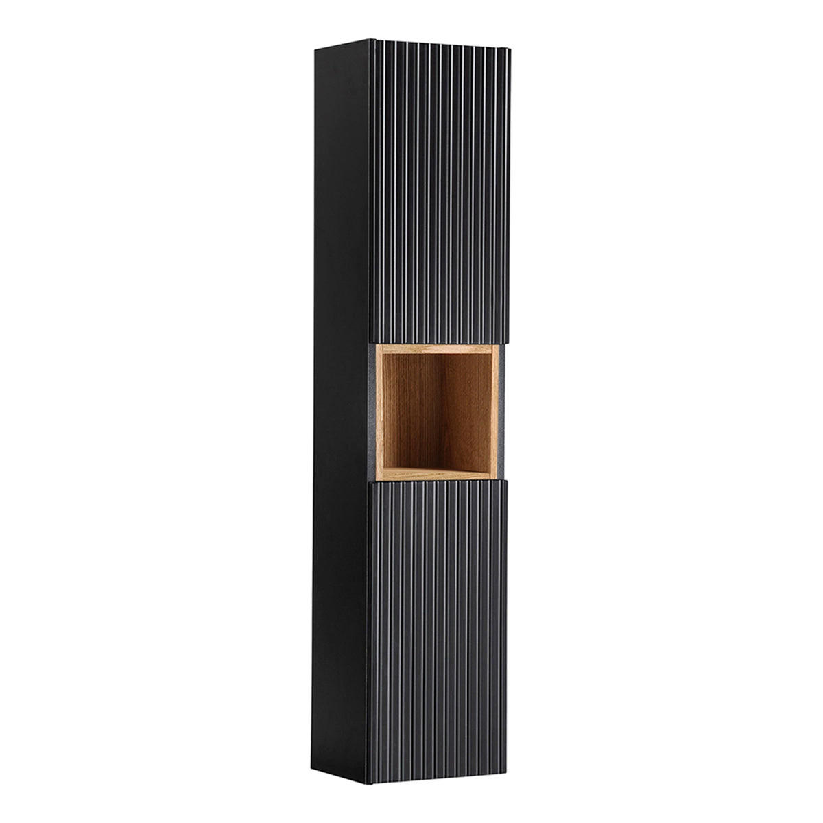 BADMÖBEL 80cm Riva 2er-Set Schwarz - Schwarz, Holzwerkstoff (80/57/40cm) - Petits-meubles
