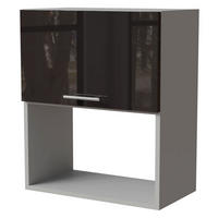 MIKROWELLENUMBAUSCHRANK Essen W2MK/60 Schwarz Hochglanz / Grau Matt 60 / 32,5 / 72cm - Schwarz Hochglanz/Schwarz, Holz/Holzwerkstoff (60/32.5/72cm) - Feldmann-Wohnen