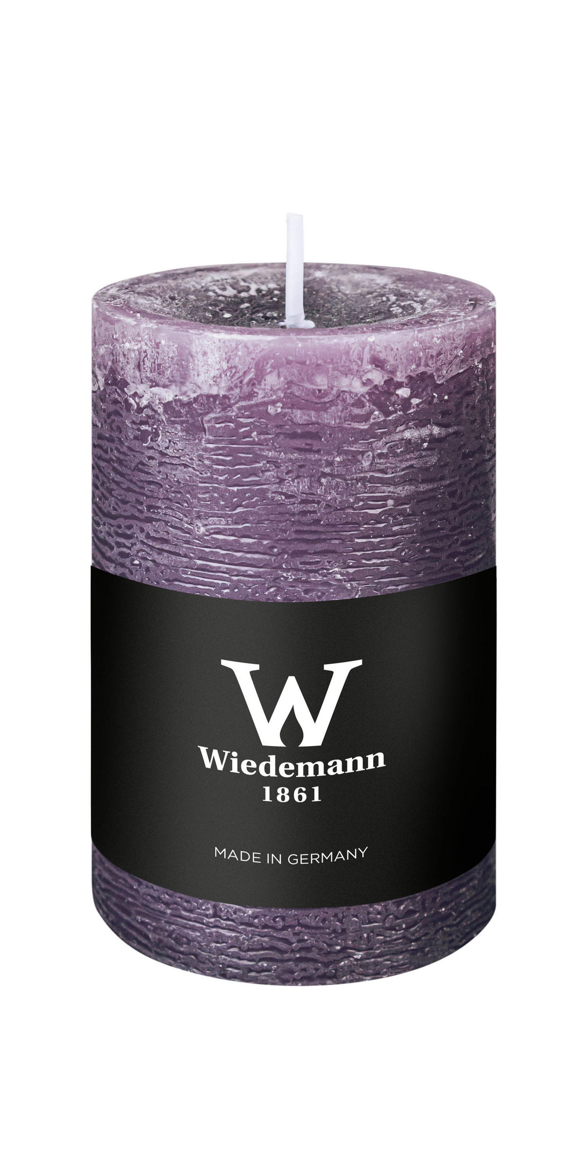 STUMPENKERZE Rustik Marble Style Mauve Lila 90 x Ø 58 mm, 1 Stück - Mauve, Paraffin (9cm) - Wiedemann Kerzen
