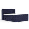 BOXSPRINGBETT Freeland Marineblau 140/200 cm mit Matratze und Topper - Schwarz/Dunkelblau, Holz/Holzwerkstoff (140/200cm) - Maison de Reve