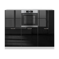 BLOC DE BUCĂTĂRIE R-Line Negru lucios/alb 180 cm fara blat - alb/negru cu luciu intens, compozit lemnos (180/143/46cm) - Vicco
