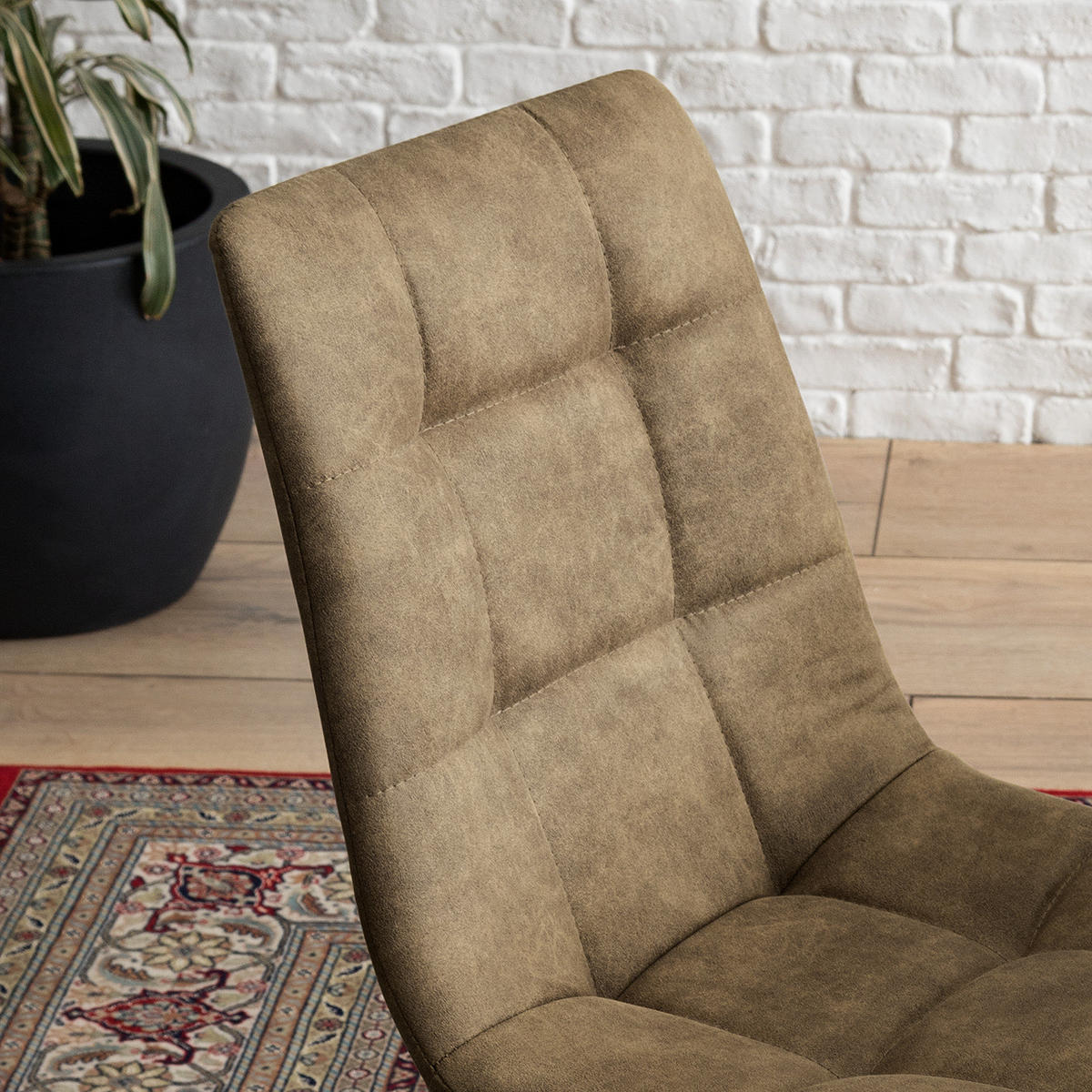 POLSTERSTUHL - Hellbraun, Textil/Metall (44/86/57cm) - home24