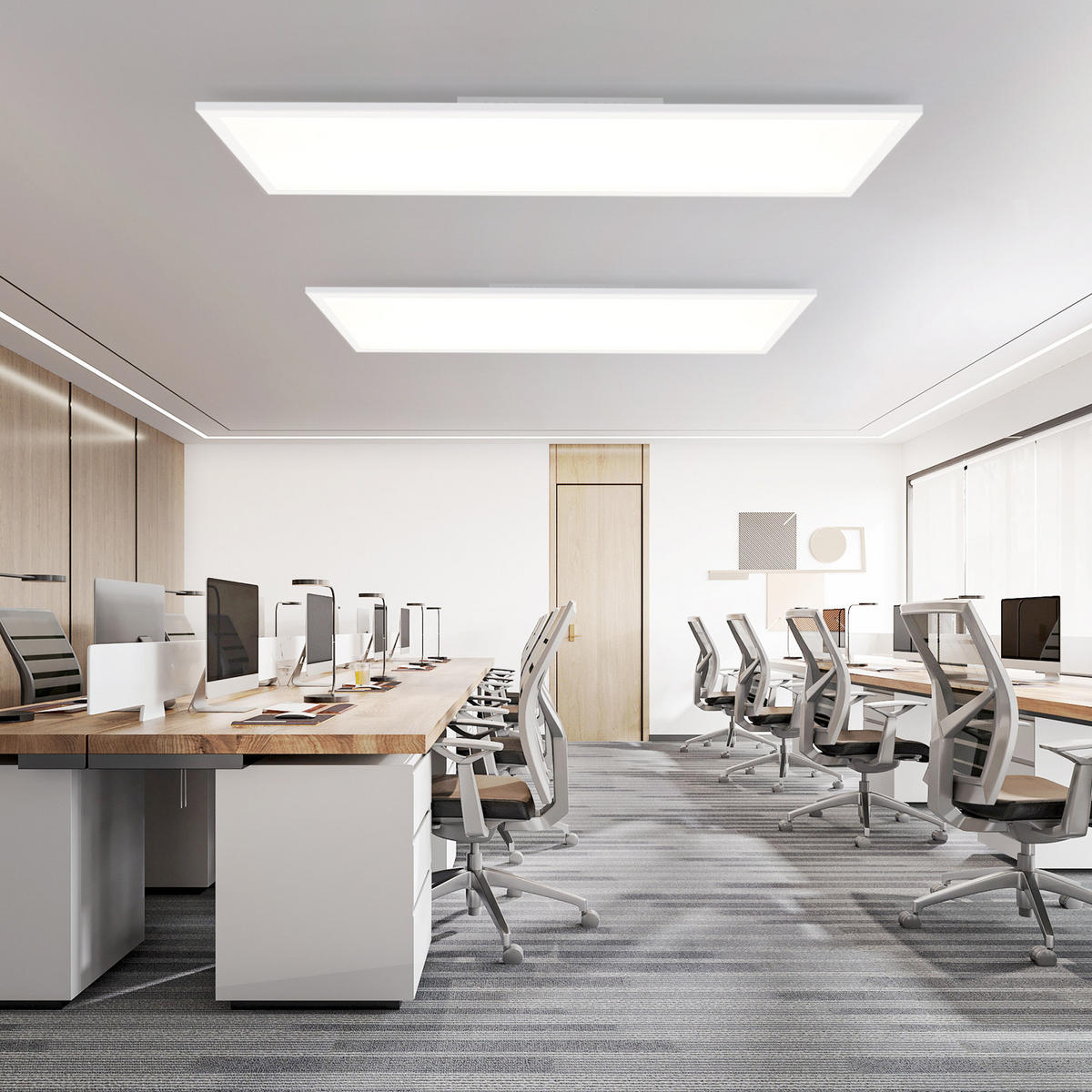 LED-DECKENLEUCHTE Quillon 100/25/5 cm - Weiß, Metall (25/100/5cm) - ZMH