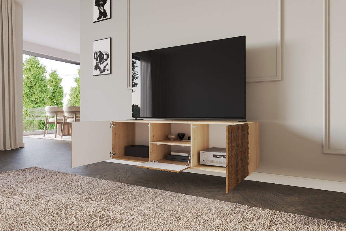 LOWBOARD VIRA-W 140x40x41 cm - Artisan / Katania - Eiche Wotan, Holzwerkstoff (140/40/41cm) - ALTDECOR