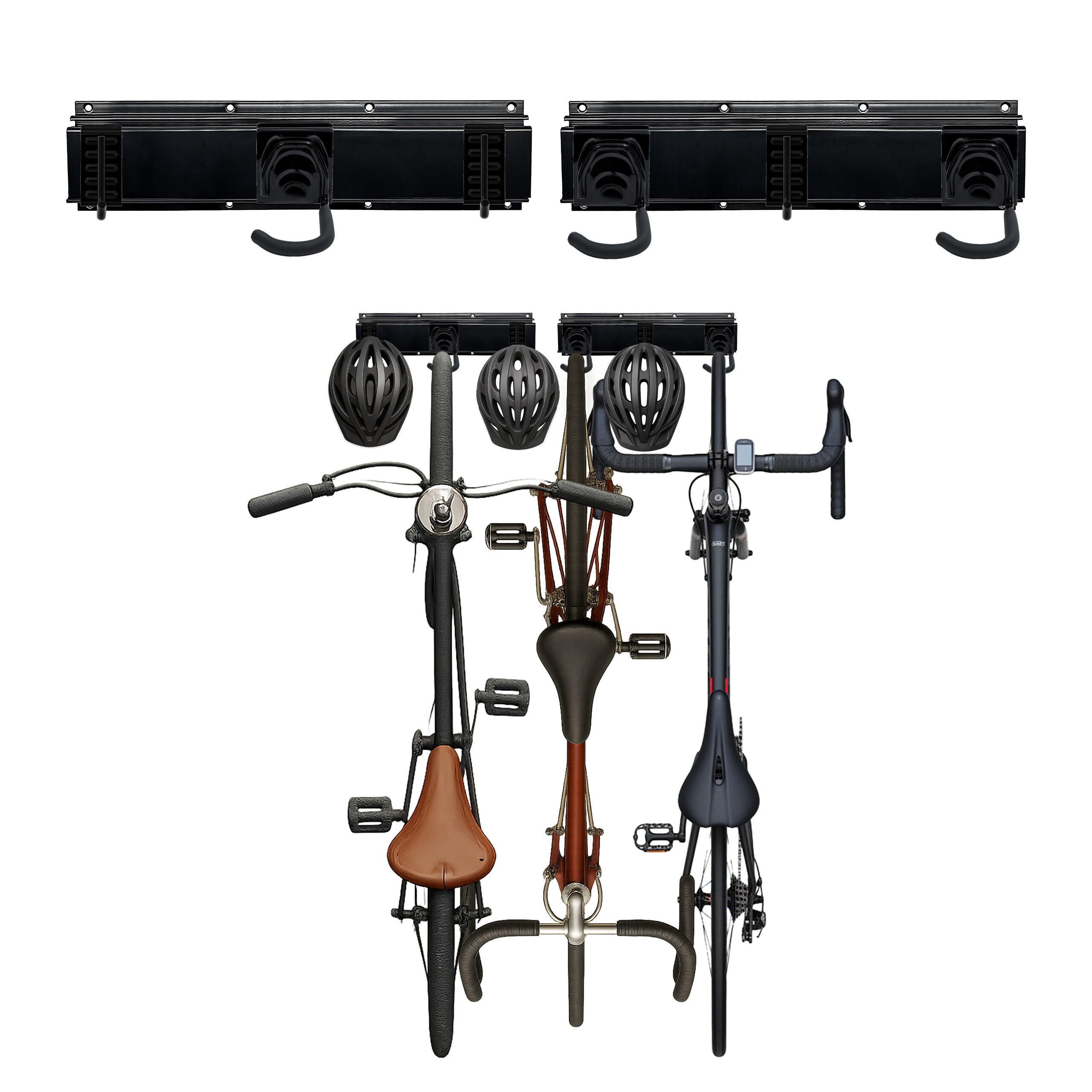 FAHRRAD-WANDHALTERUNG - Schwarz, Kunststoff/Metall (40.5/10/1.5cm) - Relaxdays