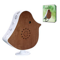 NATURGERÄUSCHE-BOX Vogel Sound Box 14x12x3 Echtholz Kirschholz - Dunkelbraun, Kunststoff (12/13.5/4cm) - Northpoint