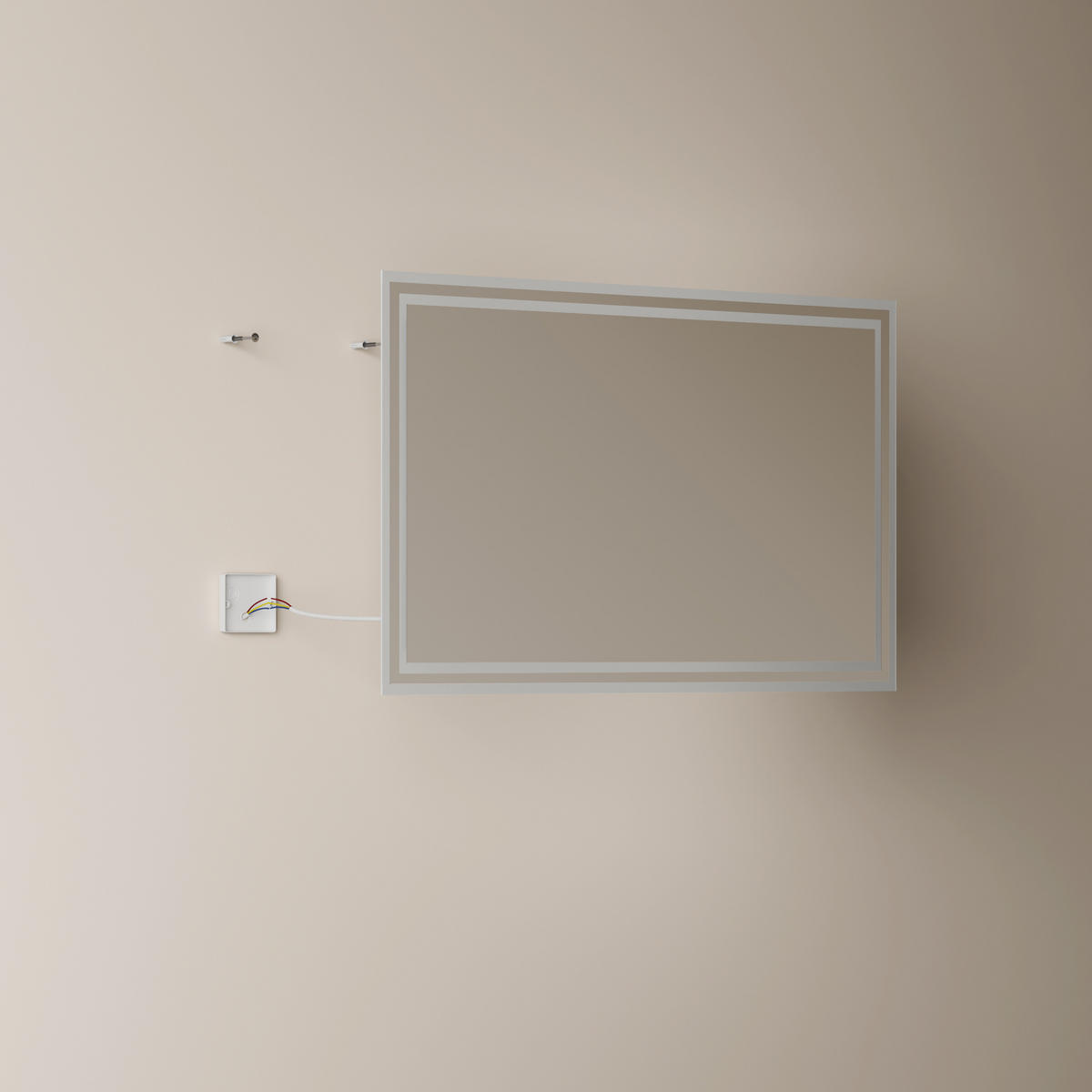 BADSPIEGEL mit Beleuchtung 60/40/3,5 cm - Transparent, Glas (60/40/3.5cm) - EMKE