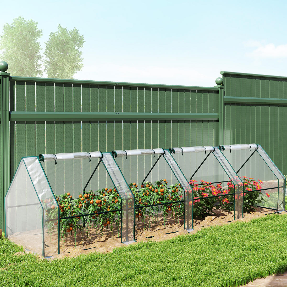 GEWÄCHSHAUS DE-12042 mit 4 Fenstern Transparent - Transparent, Kunststoff (90/90/360cm) - ComfortXL