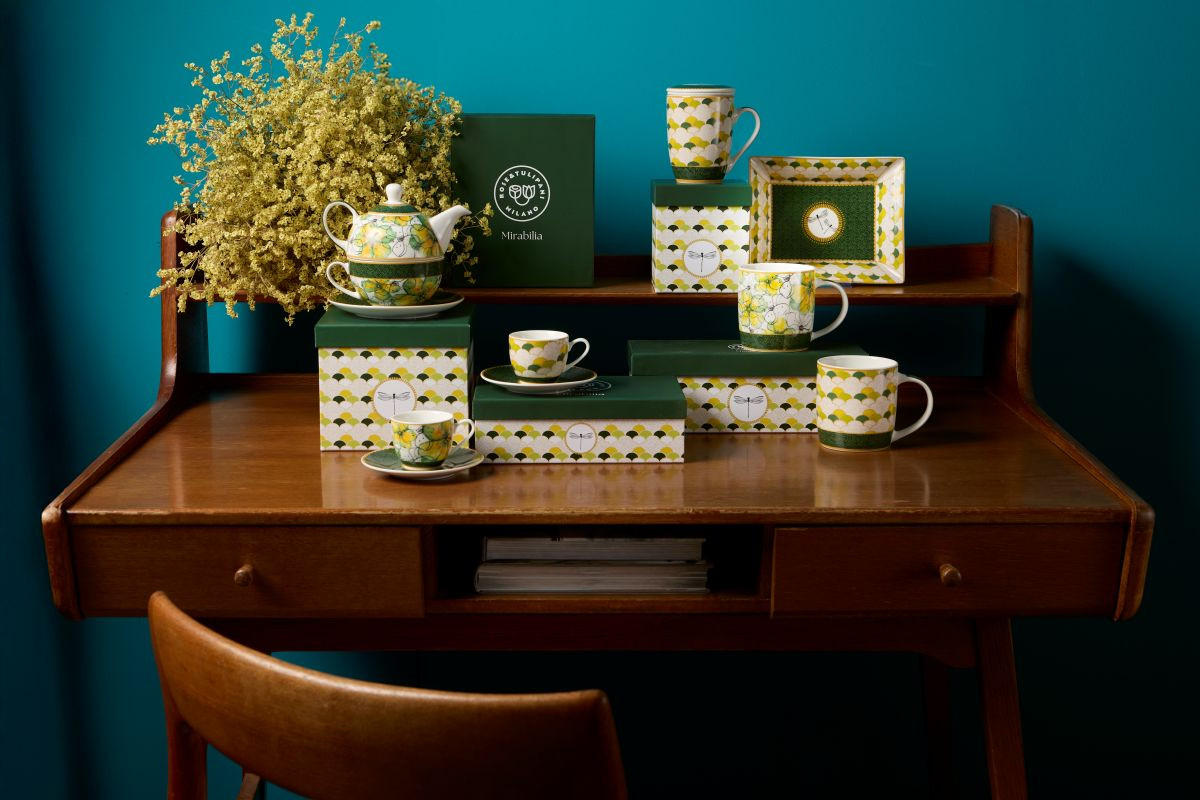 SCHALE/ Porzellanplatte rechteckig MIRABILIA 16 x 20 cm "Libellula" - Orange, Keramik (10.6/10.6/18.4cm) - Rose & Tulipani