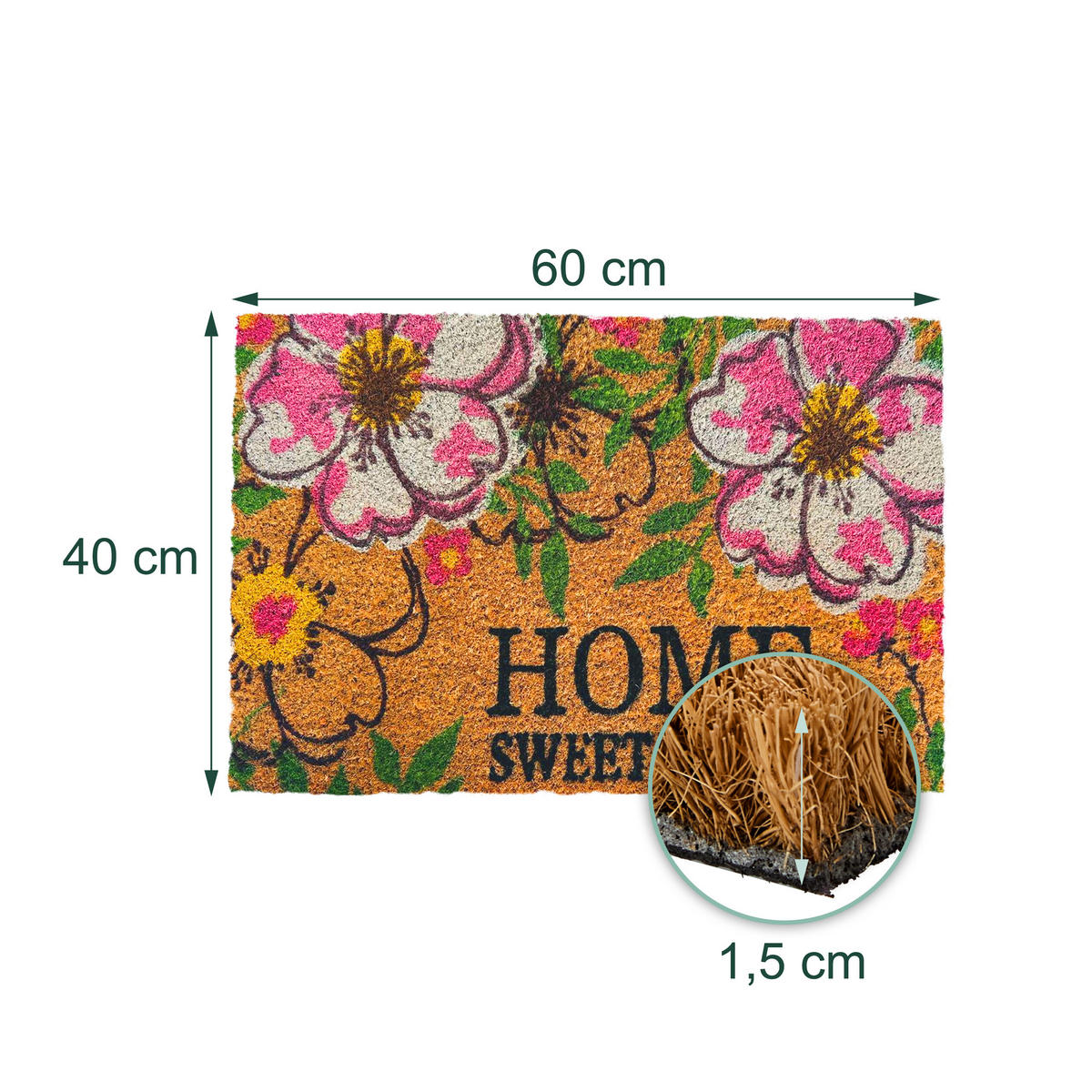 ROHOŽ - viacfarebná, textil/plast (60/40cm) - Relaxdays