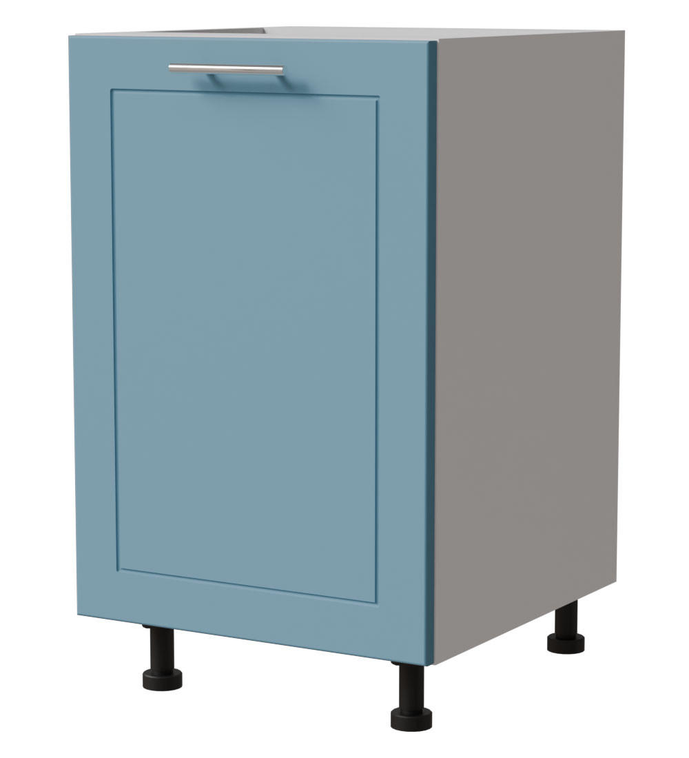 UNTERSCHRANK Bari D1D/50 Weiß / RAL 5024 pastellblau 50 / 50 / 82cm - Blau/Weiß, Holz/Holzwerkstoff (50/82/50cm) - Feldmann-Wohnen