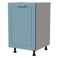 UNTERSCHRANK Bari D1D/50 Weiß / RAL 5024 pastellblau 50 / 50 / 82cm - Blau/Weiß, Holz/Holzwerkstoff (50/82/50cm) - Feldmann-Wohnen